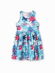 Desigual Sukienka codzienna 23SGVK02 Niebieski Regular Fit. Niebieskie sukienki dla dziewczynek Desigual, bez wzorów, z bawełny, bez ramiączek. Za 149.99 zł.