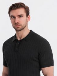 Męska koszulka polo z wiskozą SLIM FIT w pionowy prążek czarna V1 OM-POSS-0143 XXL. Czarne koszulki polo męskie Ombre, m, bez wzorów, z wiskozy, bez ramiączek. Za 302.57 zł.