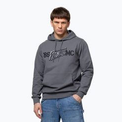 Bluza męska Pitbull MC Sweatshirt Hooded. Szare bluzy sportowe męskie PITBULL, l, bez wzorów, z bawełny, bez kaptura, na fitness i siłownię. Za 239.99 zł.