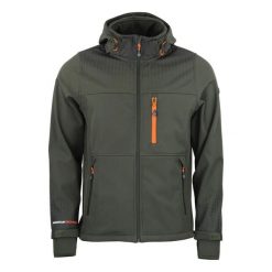 Kurtka softshell z kapturem Peak Mountain Cabra. Niebieskie kurtki męskie Peak Mountain, l, bez wzorów, z elastanu, klasyczne, z kapturem. Za 289.00 zł.