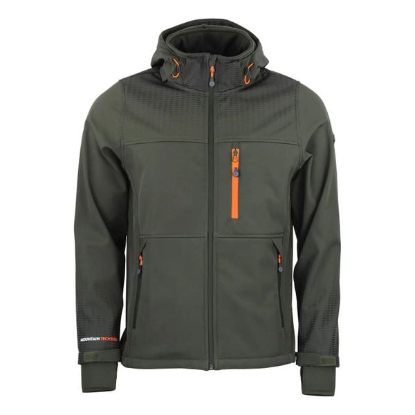 Kurtka softshell z kapturem Peak Mountain Cabra. Niebieskie kurtki męskie Peak Mountain, l, bez wzorów, z elastanu, klasyczne, z kapturem. Za 289.00 zł.