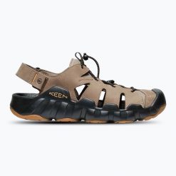Sandały męskie KEEN Hyperport Fisherman Leather. Brązowe sandały męskie Keen, bez zapięcia. Za 399.99 zł.