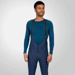 Legginsy na ramiączkach Endura FS260-Pro Thermo II. Niebieskie krótkie spodenki sportowe męskie ENDURA, l, bez wzorów, rowerowe. Za 399.99 zł.