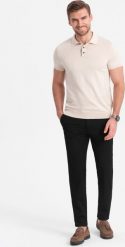 Ombre Spodnie męskie eleganckie chino SLIM FIT - czarne V4 OM-PACP-0191 L. Czarne spodnie materiałowe męskie Ombre, l, bez wzorów, eleganckie. Za 209.99 zł.
