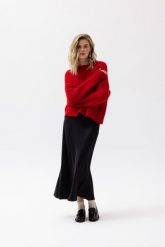 SATYNOWA SPÓDNICA JULITA CZARNA M - Flawless. Czarne spódnice damskie Flawless, na zimę, m, bez wzorów, z gumy, eleganckie, maxi, dopasowane. Za 429.00 zł.