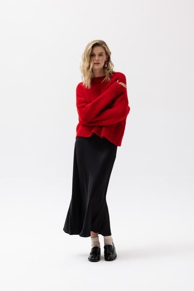 SATYNOWA SPÓDNICA JULITA CZARNA M - Flawless. Czarne spódnice damskie Flawless, na zimę, m, bez wzorów, z gumy, eleganckie, maxi, dopasowane. Za 429.00 zł.