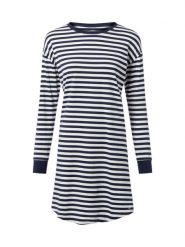 SKINY koszulka do piżamy Kobiety Bawełna niebieski|biały, 40. Białe piżamy damskie Skiny, bez wzorów, z bawełny, bez kołnierzyka. Za 229.95 zł.
