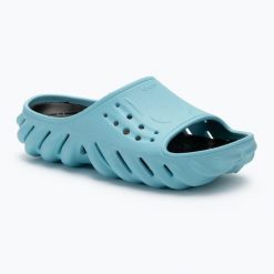 Klapki Crocs Echo Slide. Niebieskie klapki damskie Crocs, bez wzorów, bez obcasa. Za 119.99 zł.