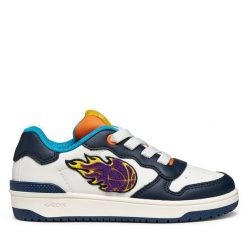 Sneakersy Geox. Białe trampki i tenisówki chłopięce Geox, bez wzorów, bez zapięcia. Za 159.99 zł.