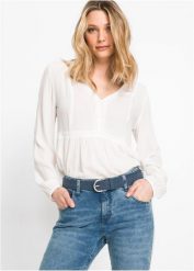 Pasek. Niebieskie paski damskie bonprix, bez wzorów, ze skóry. Za 59.99 zł.