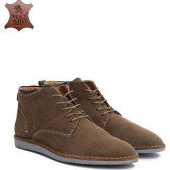 Khaki Skórzane Botki Simpli. Brązowe botki męskie Born2be, ze skóry. Za 64.99 zł.