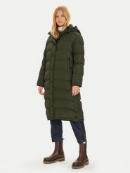 Pepe Jeans Płaszcz zimowy Bibi PL402437 Zielony Loose Fit. Zielone kurtki damskie Pepe Jeans, na zimę, xs, bez wzorów, z jeansu, bez kaptura. Za 899.99 zł.