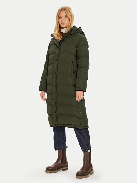 Pepe Jeans Płaszcz zimowy Bibi PL402437 Zielony Loose Fit. Zielone kurtki damskie Pepe Jeans, na zimę, xs, bez wzorów, z jeansu, bez kaptura. Za 899.99 zł.