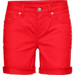 Szorty dżinsowe bonprix czerwony sygnałowy. Czerwone szorty damskie bonprix, z jeansu. Za 59.99 zł.