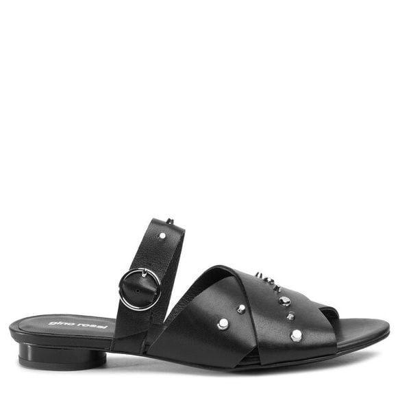 Klapki GINO ROSSI. Czarne klapki damskie Gino Rossi, bez wzorów, bez obcasa. Za 169.99 zł.
