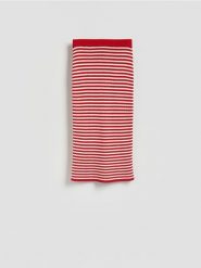 Dzianinowa spódnica midi - wielobarwny. Spódnice damskie Reserved, l, bez wzorów, z bawełny, midi, dopasowane. Za 139.99 zł.