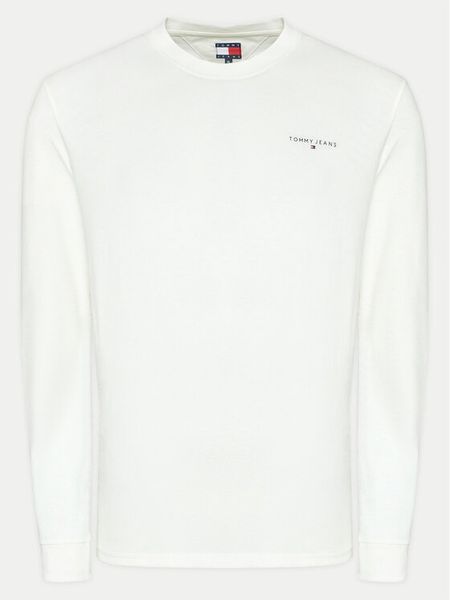 Tommy Jeans Longsleeve Linear DM0DM21138 Biały Slim Fit. Białe bluzki z długim rękawem męskie Tommy Jeans, m, bez wzorów, z bawełny, bez kołnierzyka. Za 109.99 zł.
