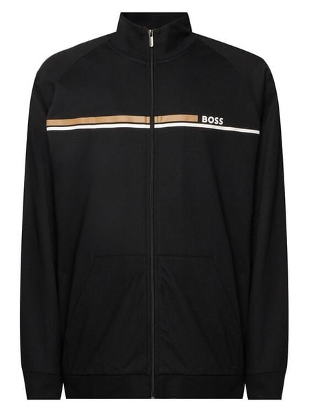 BOSS Bluza Authentic Jacket Z 50554779 Czarny Regular Fit. Czarne bluzy męskie Boss, m, bez wzorów, z bawełny, bez kaptura. Za 385.99 zł.