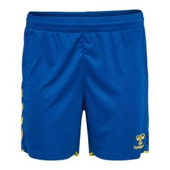 Szorty damskie Hummel Core 2.0. Niebieskie szorty sportowe damskie Hummel, bez wzorów, sportowe, na fitness i siłownię. Za 149.00 zł.