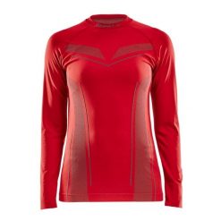 Damska bezszwowa koszulka Craft pro control. Czerwone t-shirty damskie Craft, bez wzorów, bez kołnierzyka. Za 144.50 zł.