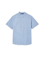 Mayoral Koszula 6171 Błękitny Regular Fit. Niebieskie koszule dla chłopców Mayoral, bez wzorów, z bawełny, bez kołnierzyka, bez ramiączek. Za 109.99 zł.