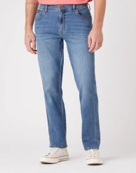 WRANGLER TEXAS MĘSKIE SPODNIE JEANSOWE DUSKY CLOUD W121YJ38R 112145780. Spodnie materiałowe męskie Wrangler, l, bez wzorów, z jeansu. Za 229.99 zł.