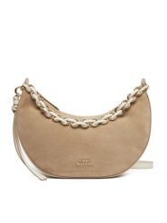 Tommy Hilfiger Torebka Moon Leather Crossover Suede AW0AW17537 Beżowy. Brązowe torebki do ręki damskie Tommy Hilfiger, bez wzorów, ze skóry, bez dodatków. Za 719.99 zł.