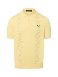 Fred Perry koszulka polo Mężczyźni Bawełna żółty, S. Żółte koszulki polo męskie Fred Perry, m, bez wzorów, z bawełny, klasyczne, bez ramiączek. Za 549.95 zł.