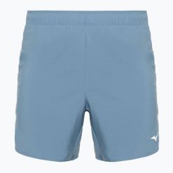 Spodenki do biegania męskie Mizuno Core 5.5". Niebieskie krótkie spodenki sportowe męskie Mizuno, m, bez wzorów, z materiału, do biegania. Za 99.99 zł.