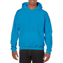 Bluza Z Kapturem Dla Dorosłych Unisex Heavy Blend. Niebieskie bluzy męskie Gildan, m, bez wzorów, z kapturem. Za 92.99 zł.