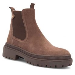 Sztyblety Lasocki. Brązowe botki damskie Lasocki, bez obcasa, na płaskiej podeszwie, bez zapięcia. Za 229.99 zł.