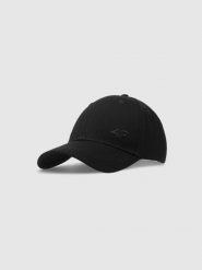 4F Czapka z daszkiem strapback uniseks - czarna XS/S. Czarne czapki i kapelusze damskie 4f, na lato, bez wzorów, z bawełny, sportowe. W wyprzedaży za 39.99 zł.