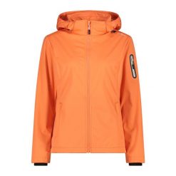 Kurtka damska turystyczna CMP 39A5016. Brązowe kurtki sportowe damskie CMP, l, bez wzorów, z softshellu, z kapturem, trekkingowe. Za 365.50 zł.