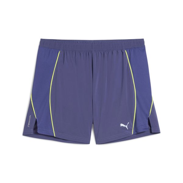 Szorty Puma Velocity 7". Niebieskie krótkie spodenki sportowe męskie Puma, xl, bez wzorów, z elastanu, sportowe, z podwyższonym stanem, do biegania. Za 129.99 zł.
