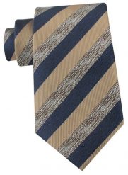 Krawat Męski - Angelo di Monti - Pasy, Granat z Beżem. Niebieskie krawaty i muchy Angelo di Monti, bez wzorów, z tkaniny, eleganckie. Za 45.00 zł.