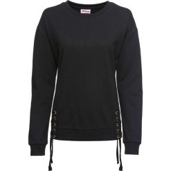 Bluza ze sznurowaniem, długi rękaw bonprix czarny. Bluzy damskie marki bonprix. Za 54.99 zł.