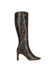Nine West Kozaki WFA3354-1 Czarny. Czarne kozaki damskie Nine West, z materiału, bez obcasa, na słupku. Za 299.99 zł.