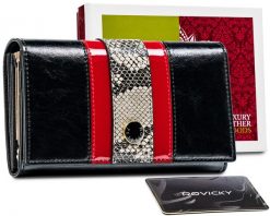 Portfel skórzany Peterson [DH] PTN ST-466 czarny. Czarne portfele damskie Peterson, z aplikacjami, ze skóry. Za 124.00 zł.