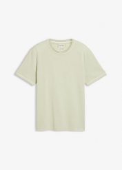 T-shirt z czystej bawełny organicznej pique. Zielone t-shirty męskie bonprix, m, bez wzorów, z bawełny, bez kołnierzyka. Za 67.99 zł.