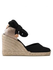 Castañer Espadryle Carina/8/001 020962-100 Czarny. Czarne sandały damskie Castañer, bez wzorów, z materiału, bez obcasa, bez zapięcia. Za 339.99 zł.
