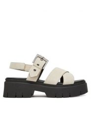 HUGO Sandały Kris_Sandal_BKSD 50541753 Écru. Sandały damskie Hugo, bez wzorów, ze skóry, bez obcasa, na płaskiej podeszwie, bez zapięcia. Za 529.99 zł.