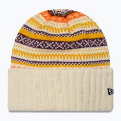 Czapka zimowa damska New Era Rail Isle Cuff Knit Beanie. Brązowe czapki i kapelusze damskie New Era, na zimę, bez wzorów. Za 129.99 zł.