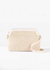 Torebka na ramię w optyce słomkowej. Brązowe torby na ramię damskie bonprix, bez wzorów, eleganckie, bez dodatków. Za 109.99 zł.