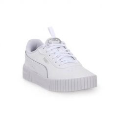 Buty do chodzenia damskie Puma 02 Carina 2.0 Pop Up. Białe obuwie sportowe damskie Puma, bez wzorów, z materiału, trekkingowe. W wyprzedaży za 199.00 zł.