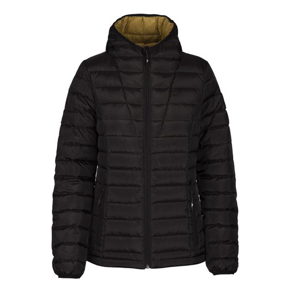 Damska Kurtka Puchowa Bartush. Czarne kurtki damskie Trespass, m, bez wzorów, z puchu, bez kaptura, trekkingowe. Za 357.99 zł.