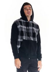 Bluza z wełna z kaptur na outdoor na co dzień. Czarne bluzy męskie LEONE 1947 APPAREL, m, bez wzorów, z wełny, bez kaptura. Za 126.26 zł.