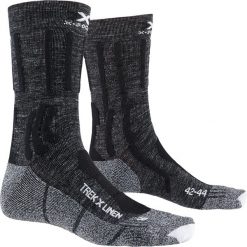 Skarpety turystyczne TREK X LINEN damskie. Brązowe skarpety damskie XBIONIC, bez wzorów, z elastanu. Za 99.99 zł.