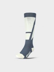4F Skarpety narciarskie damskie - granatowe 39-42. Niebieskie skarpety damskie 4f, bez wzorów, z materiału. Za 79.99 zł.