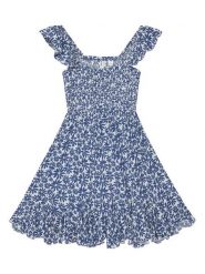 Roxy Sukienka codzienna W126-RXGDS-1027-23X Niebieski Regular Fit. Niebieskie sukienki dla dziewczynek Roxy, bez wzorów, z wiskozy, bez ramiączek. Za 99.99 zł.