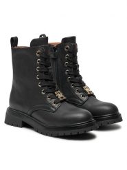 Tommy Hilfiger Trapery Lace Up Bootie T3A5-33568-0092 M Czarny. Czarne buty zimowe dziewczęce Tommy Hilfiger, bez wzorów, ze skóry, bez zapięcia. Za 549.99 zł.